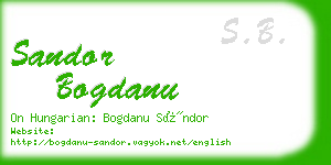 sandor bogdanu business card